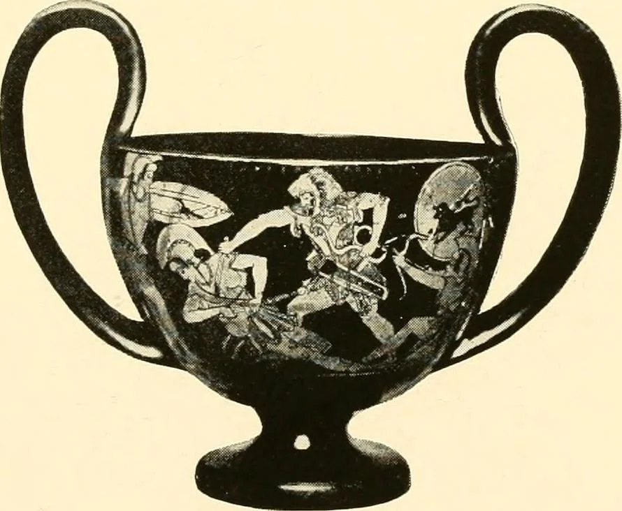 An illustration from A handbook of Attic red-figured vases signed by or attributed to the various masters of the sixth and fifth centuries B. C., 1919, leaf 261