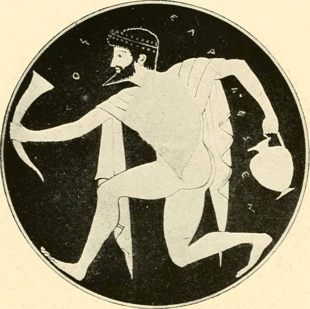 An illustration from A handbook of Attic red-figured vases signed by or attributed to the various masters of the sixth and fifth centuries B. C., 1919, leaf 335