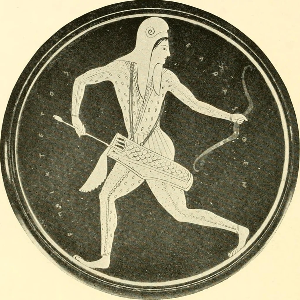 An illustration from A handbook of Attic red-figured vases signed by or attributed to the various masters of the sixth and fifth centuries B. C., 1919, leaf 342