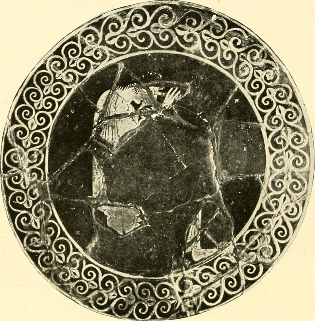 An illustration from A handbook of Attic red-figured vases signed by or attributed to the various masters of the sixth and fifth centuries B. C., 1919, leaf 356