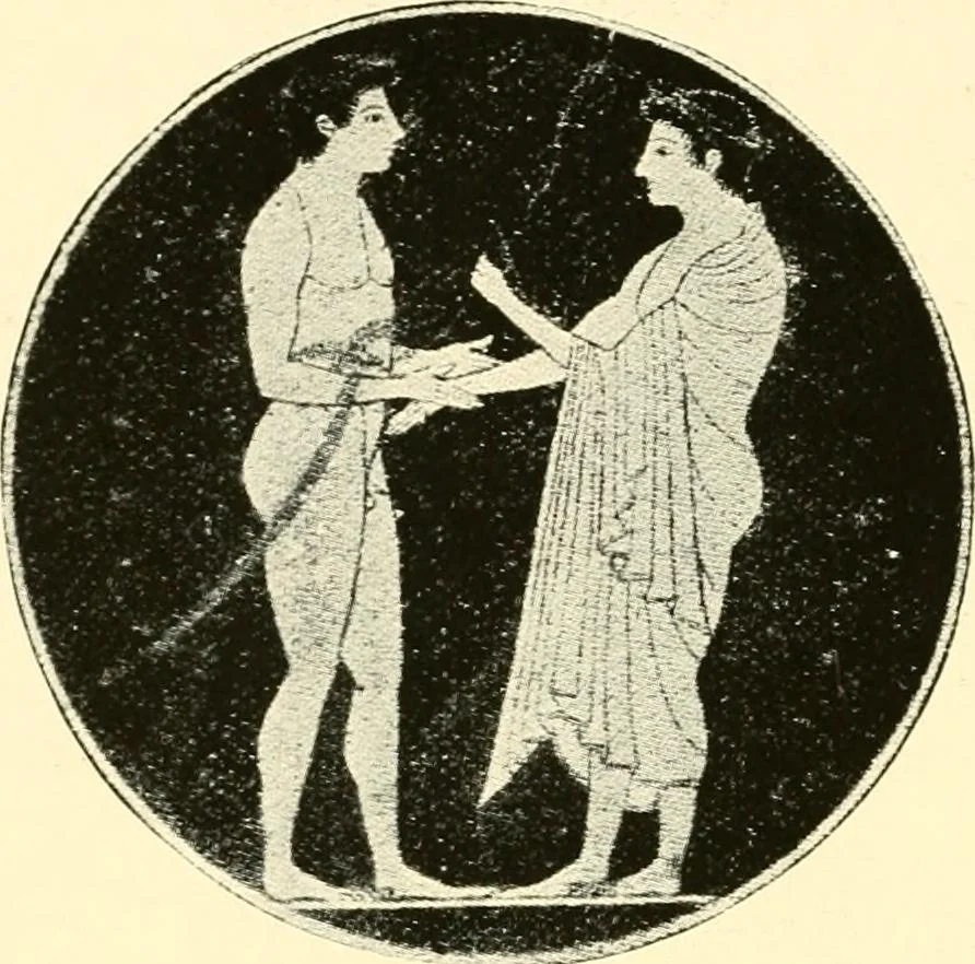 An illustration from A handbook of Attic red-figured vases signed by or attributed to the various masters of the sixth and fifth centuries B. C., 1919, leaf 358