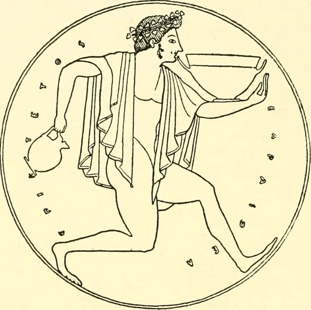 An illustration from A handbook of Attic red-figured vases signed by or attributed to the various masters of the sixth and fifth centuries B. C., 1919, leaf 366
