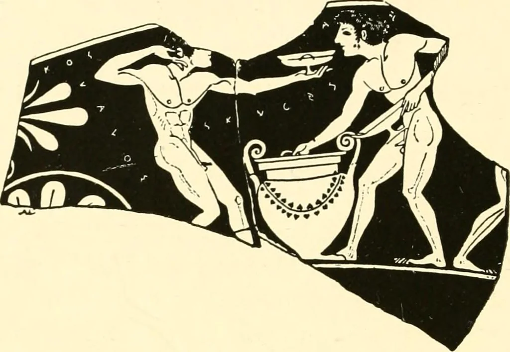An illustration from A handbook of Attic red-figured vases signed by or attributed to the various masters of the sixth and fifth centuries B. C., 1919, leaf 372