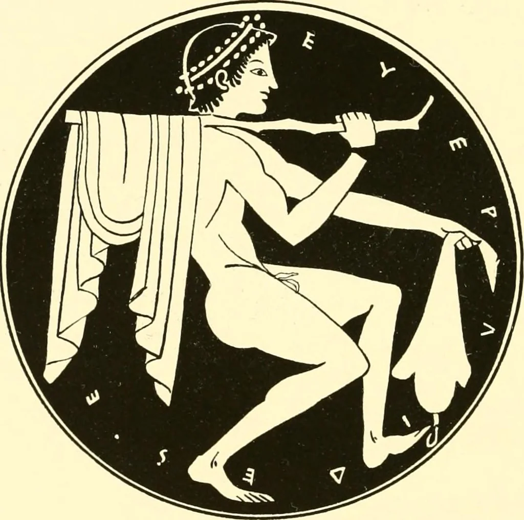 An illustration from A handbook of Attic red-figured vases signed by or attributed to the various masters of the sixth and fifth centuries B. C., 1919, leaf 390