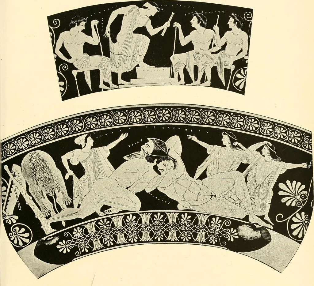 An illustration from A handbook of Attic red-figured vases signed by or attributed to the various masters of the sixth and fifth centuries B. C., 1919, leaf 425