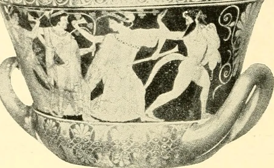 An illustration from A handbook of Attic red-figured vases signed by or attributed to the various masters of the sixth and fifth centuries B. C., 1919, leaf 478