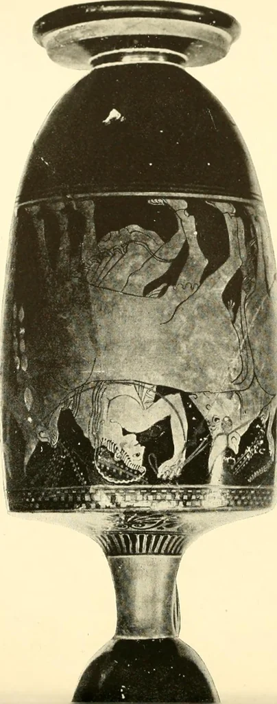 An illustration from A handbook of Attic red-figured vases signed by or attributed to the various masters of the sixth and fifth centuries B. C., 1919, leaf 491
