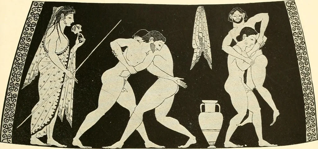 An illustration from A handbook of Attic red-figured vases signed by or attributed to the various masters of the sixth and fifth centuries B. C., 1919, leaf 61