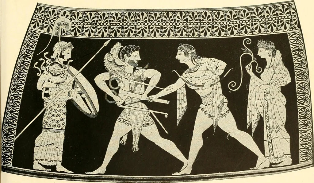 An illustration from A handbook of Attic red-figured vases signed by or attributed to the various masters of the sixth and fifth centuries B. C., 1919, leaf 61