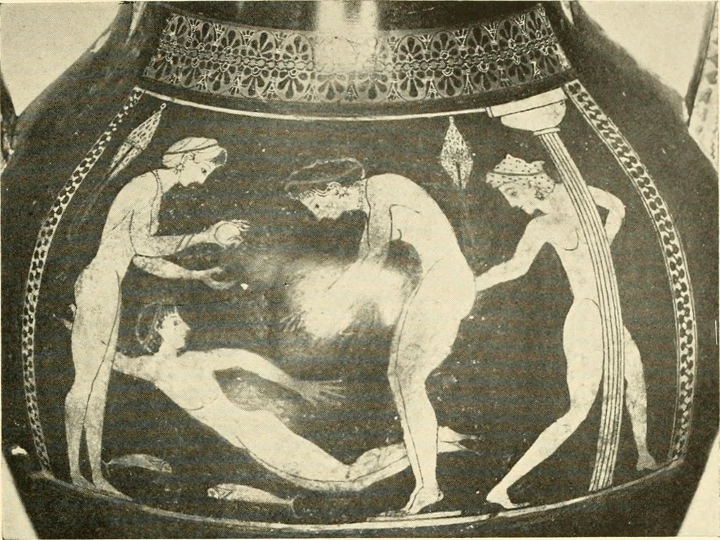 An illustration from A handbook of Attic red-figured vases signed by or attributed to the various masters of the sixth and fifth centuries B. C., 1919, leaf 67