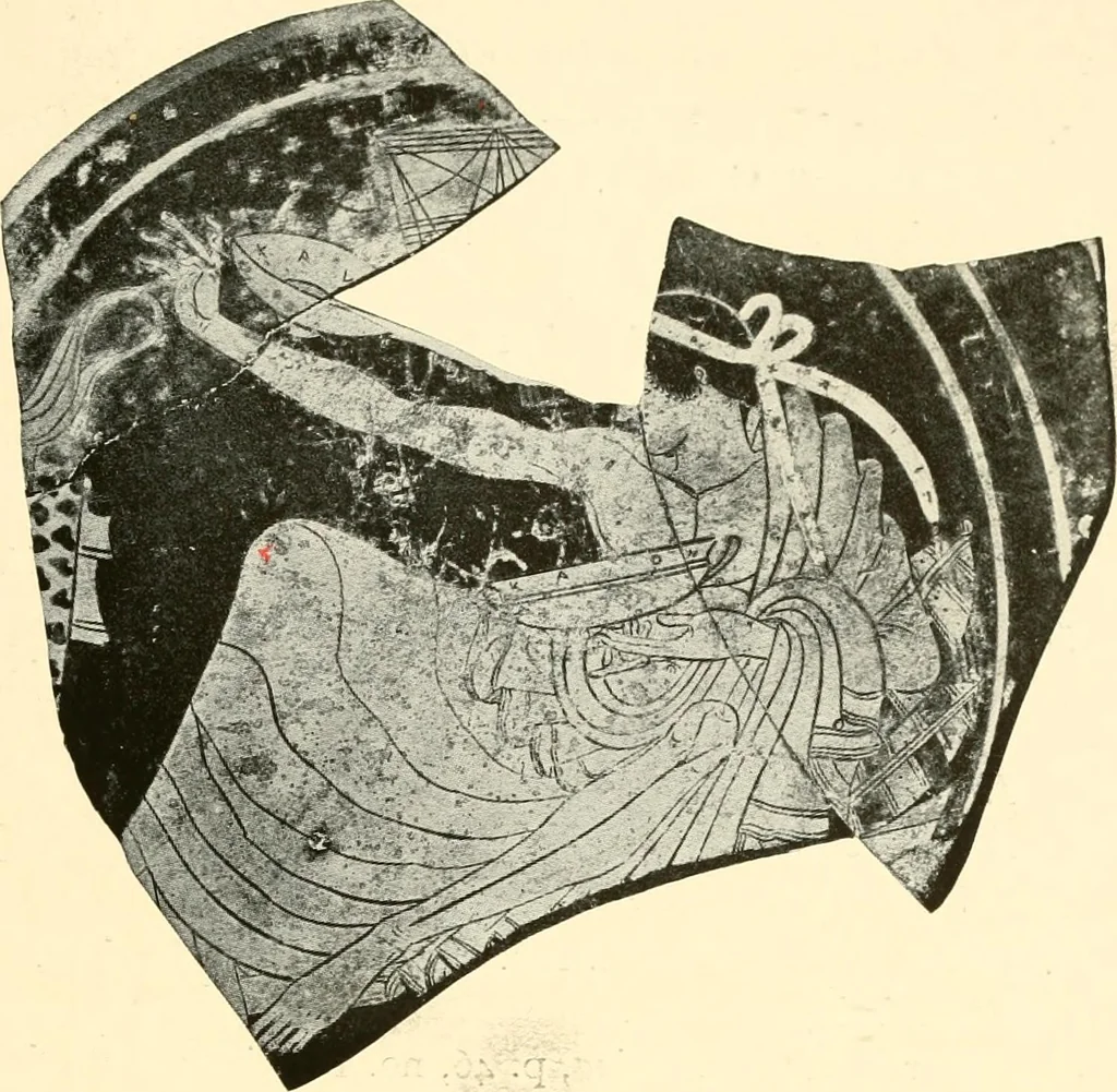 An illustration from A handbook of Attic red-figured vases signed by or attributed to the various masters of the sixth and fifth centuries B. C., 1919, leaf 75