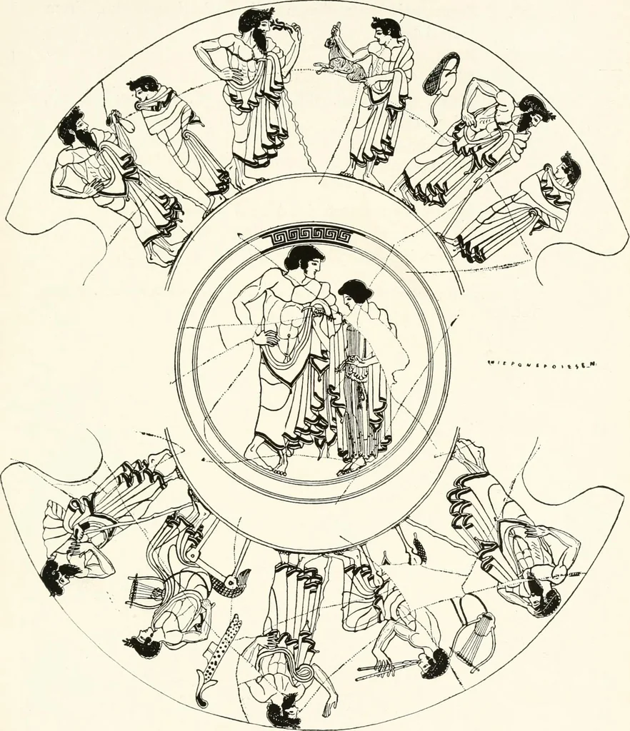 An illustration from A handbook of Attic red-figured vases signed by or attributed to the various masters of the sixth and fifth centuries B. C., 1919, leaf 100