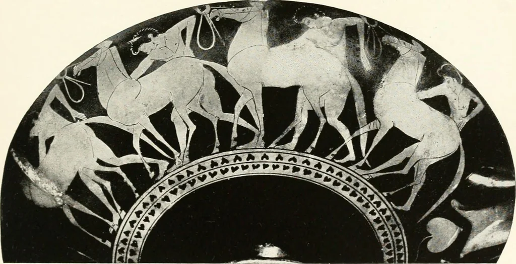 An illustration from A handbook of Attic red-figured vases signed by or attributed to the various masters of the sixth and fifth centuries B. C., 1919, leaf 128