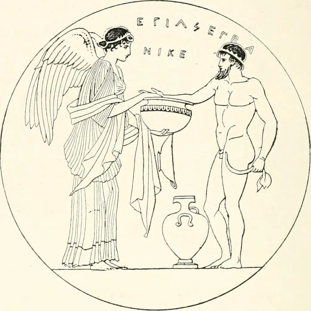 An illustration from A handbook of Attic red-figured vases signed by or attributed to the various masters of the sixth and fifth centuries B. C., 1919, leaf 23