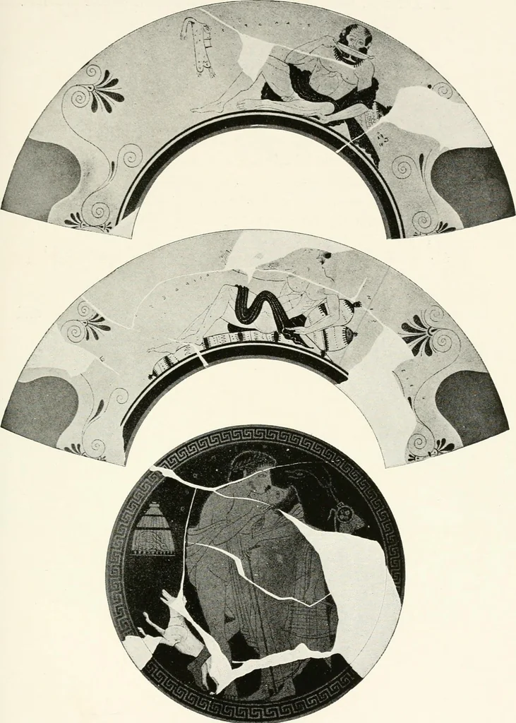 An illustration from A handbook of Attic red-figured vases signed by or attributed to the various masters of the sixth and fifth centuries B. C., 1919, leaf 340