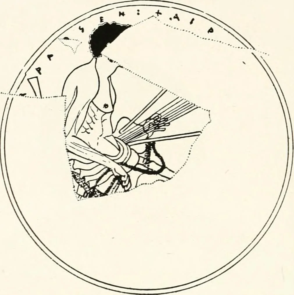 An illustration from A handbook of Attic red-figured vases signed by or attributed to the various masters of the sixth and fifth centuries B. C., 1919, leaf 375