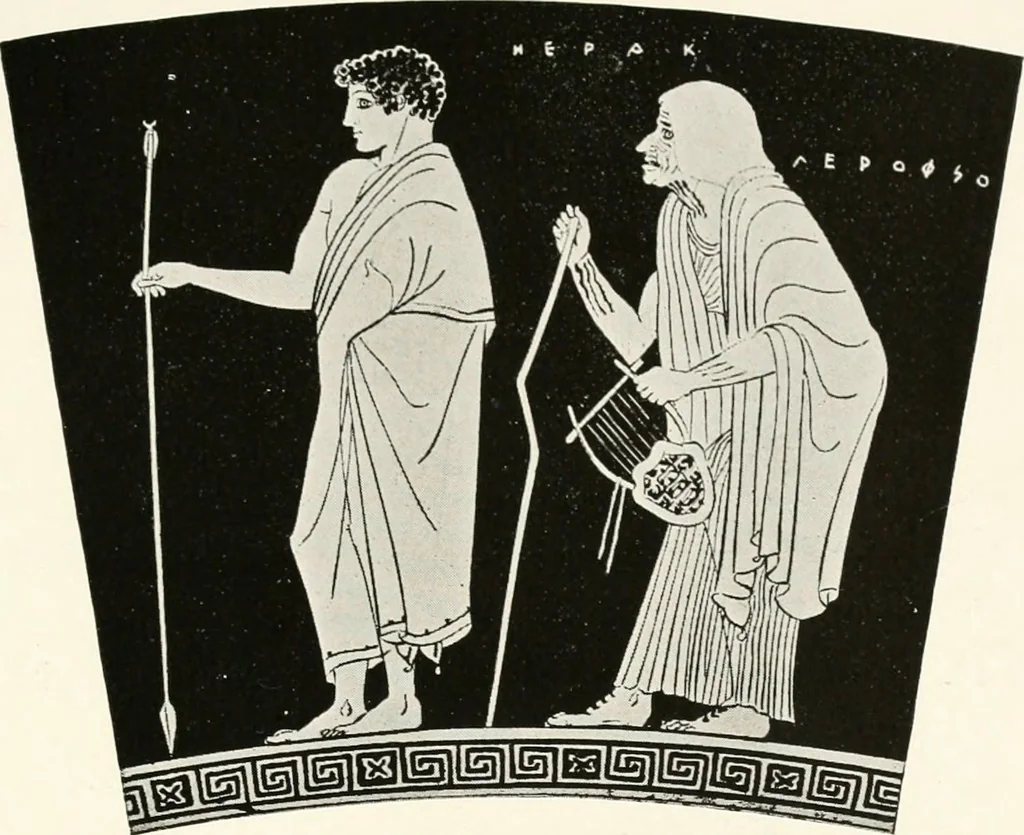 An illustration from A handbook of Attic red-figured vases signed by or attributed to the various masters of the sixth and fifth centuries B. C., 1919, leaf 384