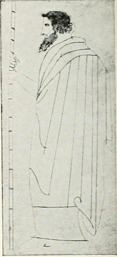 An illustration from A handbook of Attic red-figured vases signed by or attributed to the various masters of the sixth and fifth centuries B. C., 1919, leaf 387