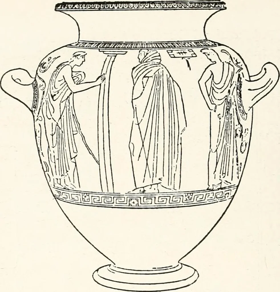 An illustration from A handbook of Attic red-figured vases signed by or attributed to the various masters of the sixth and fifth centuries B. C., 1919, leaf 389