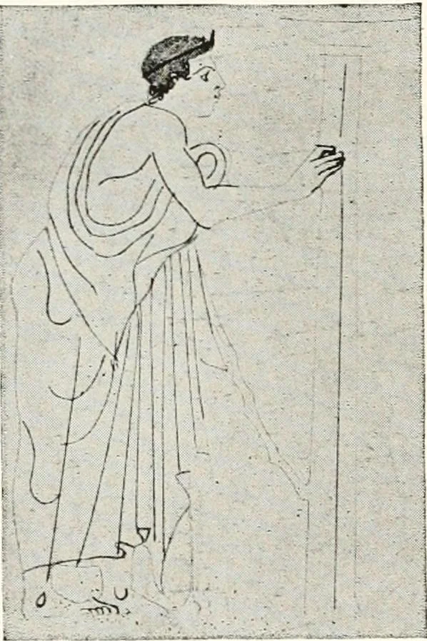 An illustration from A handbook of Attic red-figured vases signed by or attributed to the various masters of the sixth and fifth centuries B. C., 1919, leaf 389