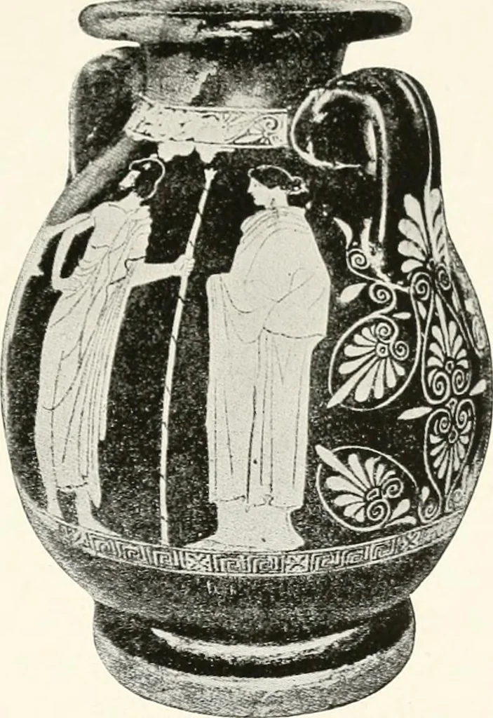 An illustration from A handbook of Attic red-figured vases signed by or attributed to the various masters of the sixth and fifth centuries B. C., 1919, leaf 392