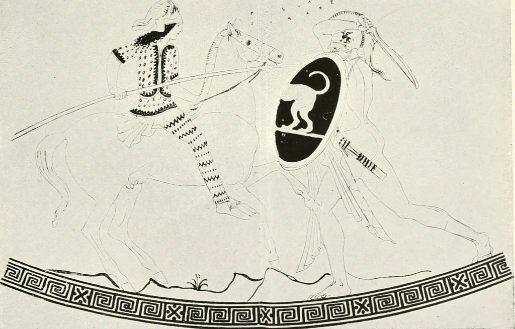 An illustration from A handbook of Attic red-figured vases signed by or attributed to the various masters of the sixth and fifth centuries B. C., 1919, leaf 392