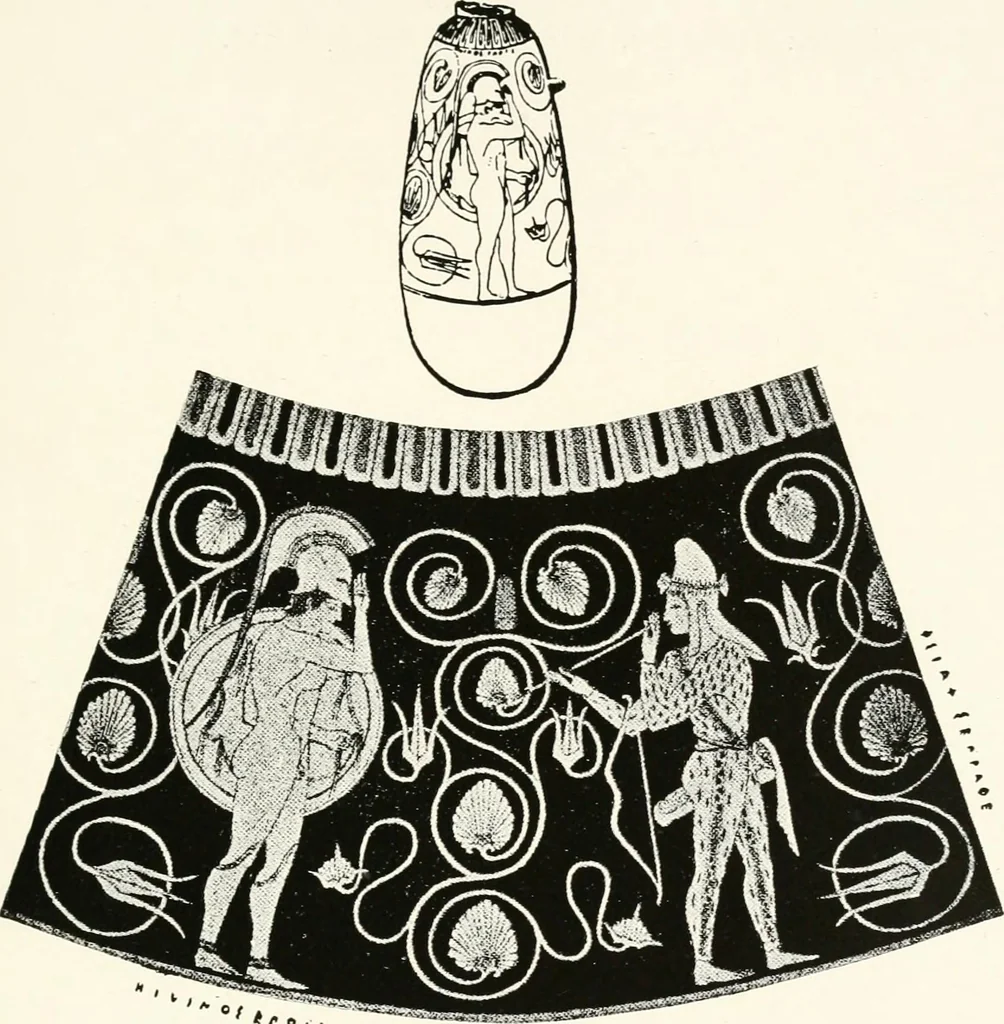 An illustration from A handbook of Attic red-figured vases signed by or attributed to the various masters of the sixth and fifth centuries B. C., 1919, leaf 414