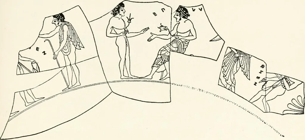 An illustration from A handbook of Attic red-figured vases signed by or attributed to the various masters of the sixth and fifth centuries B. C., 1919, leaf 422