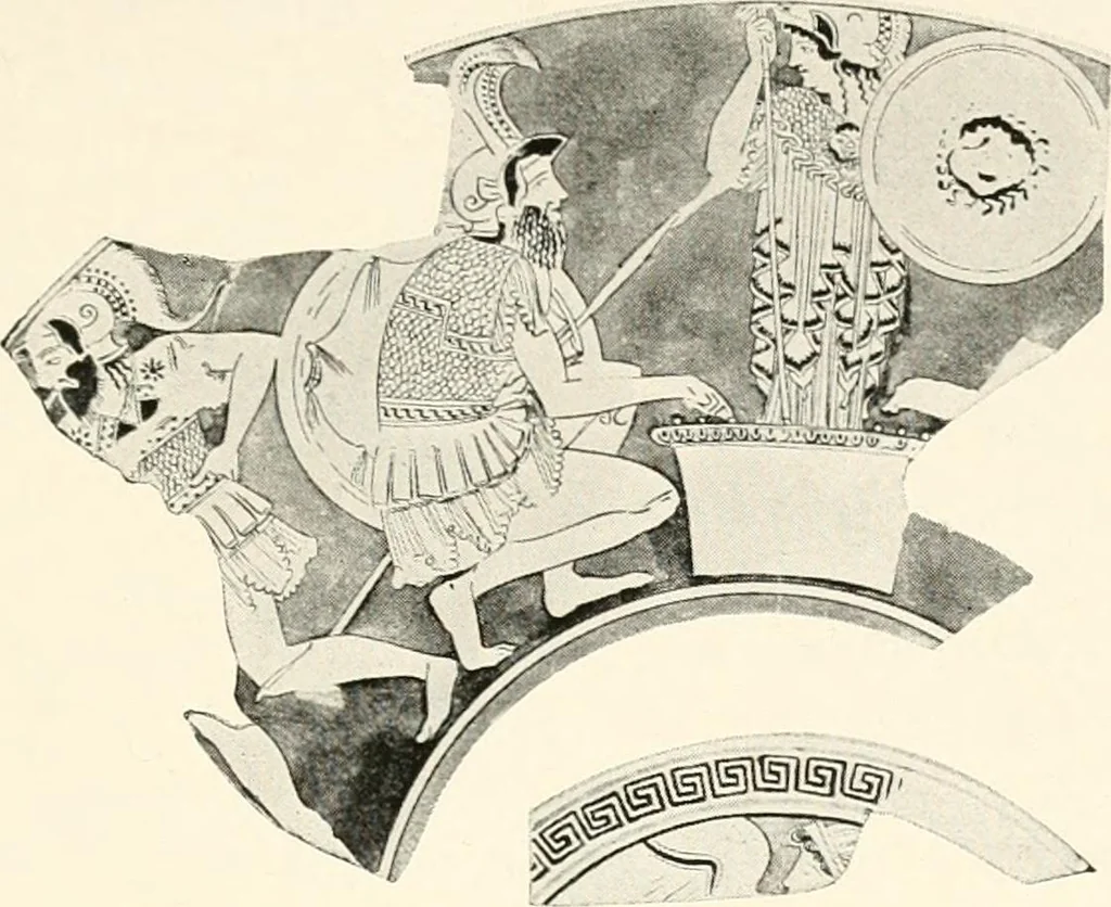 An illustration from A handbook of Attic red-figured vases signed by or attributed to the various masters of the sixth and fifth centuries B. C., 1919, leaf 68