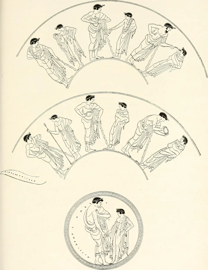An illustration from A handbook of Attic red-figured vases signed by or attributed to the various masters of the sixth and fifth centuries B. C., 1919, leaf 76