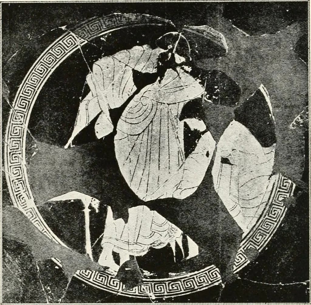 An illustration from A handbook of Attic red-figured vases signed by or attributed to the various masters of the sixth and fifth centuries B. C., 1919, leaf 77