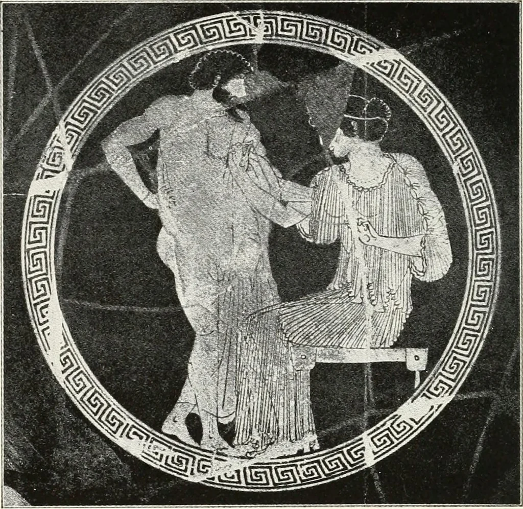 An illustration from A handbook of Attic red-figured vases signed by or attributed to the various masters of the sixth and fifth centuries B. C., 1919, leaf 79