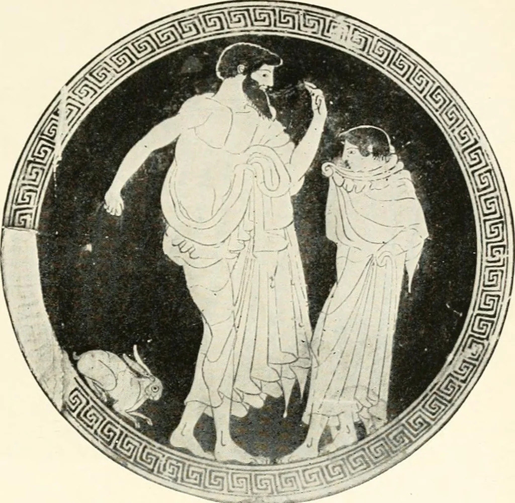 An illustration from A handbook of Attic red-figured vases signed by or attributed to the various masters of the sixth and fifth centuries B. C., 1919, leaf 82