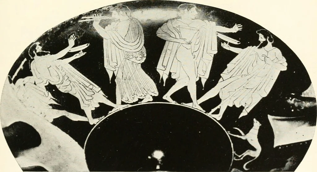 An illustration from A handbook of Attic red-figured vases signed by or attributed to the various masters of the sixth and fifth centuries B. C., 1919, leaf 82