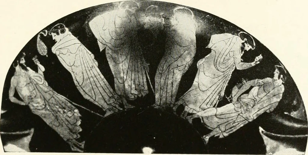 An illustration from A handbook of Attic red-figured vases signed by or attributed to the various masters of the sixth and fifth centuries B. C., 1919, leaf 84