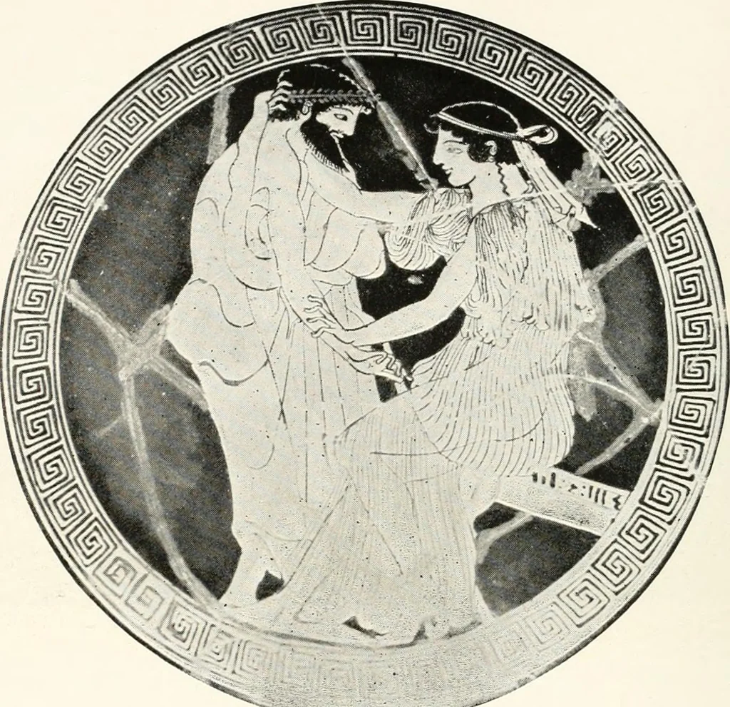 An illustration from A handbook of Attic red-figured vases signed by or attributed to the various masters of the sixth and fifth centuries B. C., 1919, leaf 85