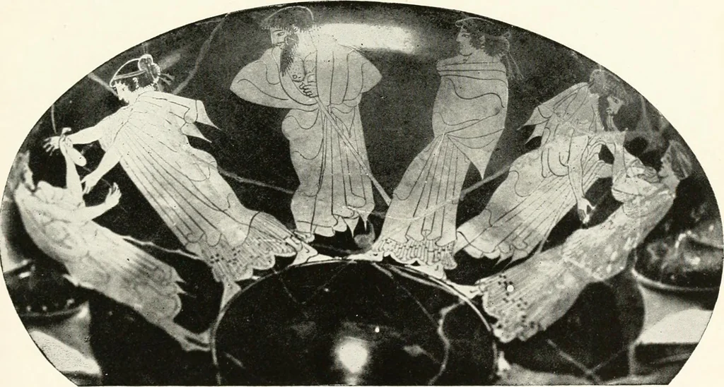 An illustration from A handbook of Attic red-figured vases signed by or attributed to the various masters of the sixth and fifth centuries B. C., 1919, leaf 86