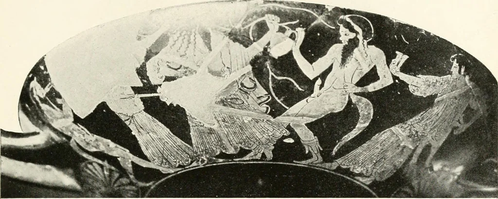 An illustration from A handbook of Attic red-figured vases signed by or attributed to the various masters of the sixth and fifth centuries B. C., 1919, leaf 88