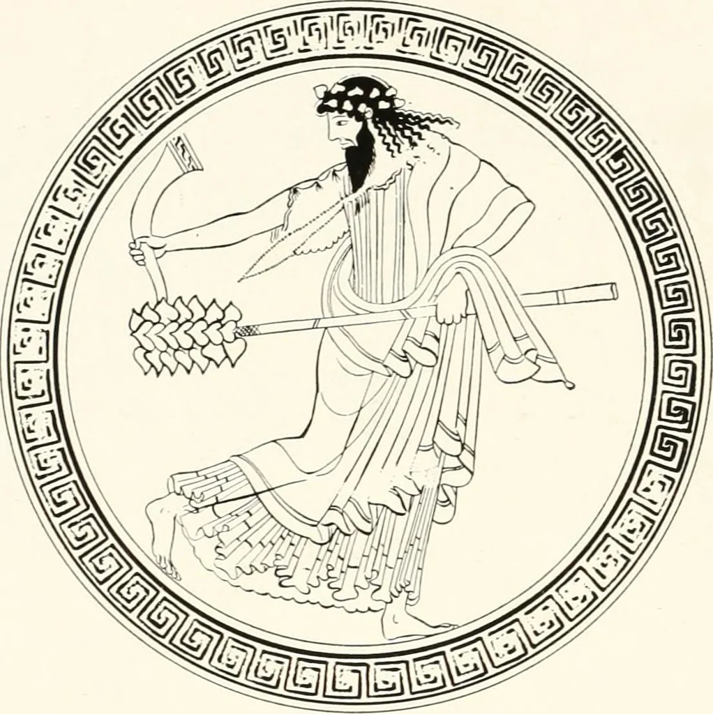 An illustration from A handbook of Attic red-figured vases signed by or attributed to the various masters of the sixth and fifth centuries B. C., 1919, leaf 95