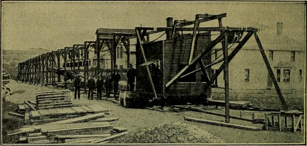 An illustration from Handbook of construction plant, its cost and efficiency, 1914, leaf 647