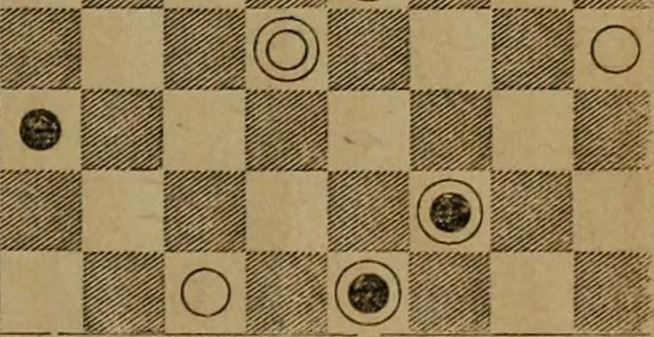 An illustration from Hand book of draughts and backgammon. The draught player's hand book, 1852, leaf 102
