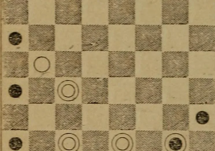 An illustration from Hand book of draughts and backgammon. The draught player's hand book, 1852, leaf 107