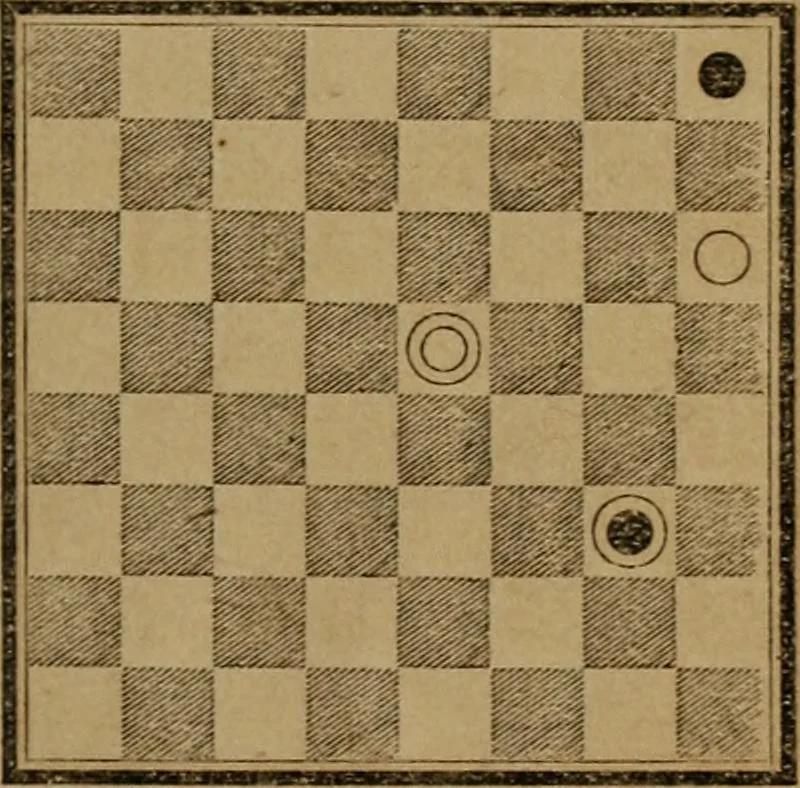 An illustration from Hand book of draughts and backgammon. The draught player's hand book, 1852, leaf 94
