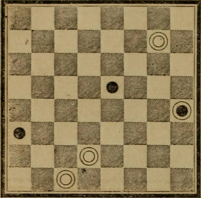 An illustration from Hand book of draughts and backgammon. The draught player's hand book, 1852, leaf 95