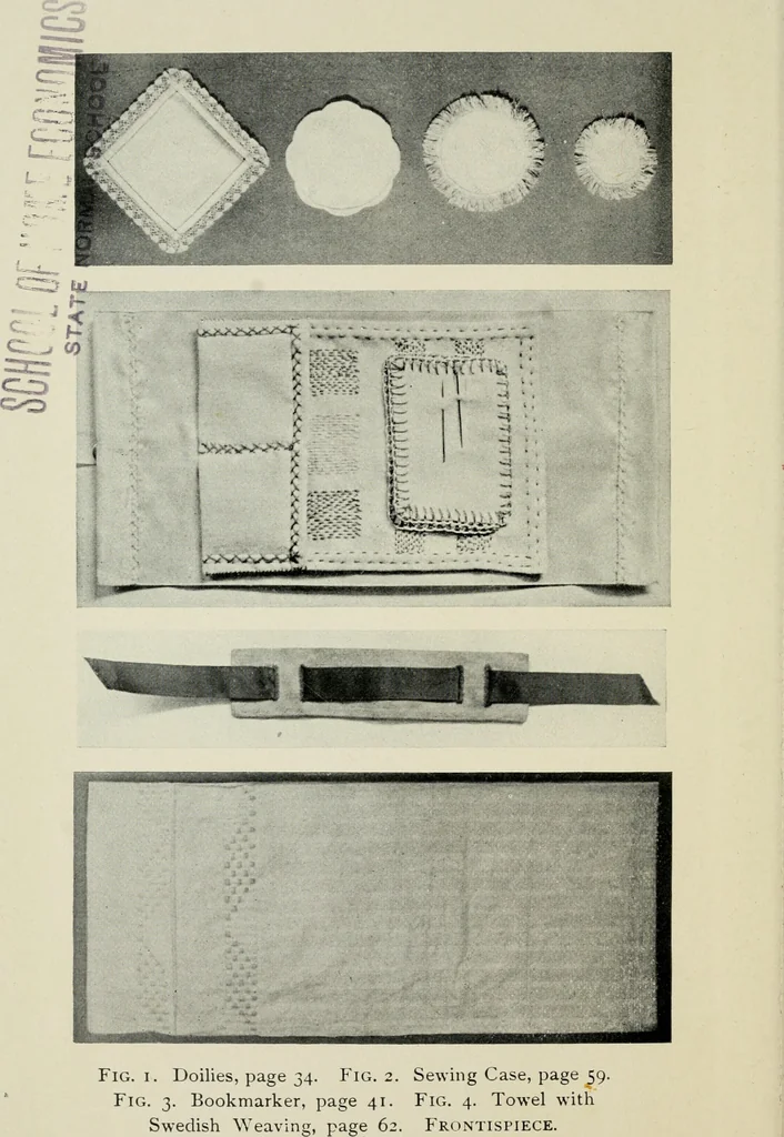 An illustration from A handbook of elementary sewing, 1915, leaf 5