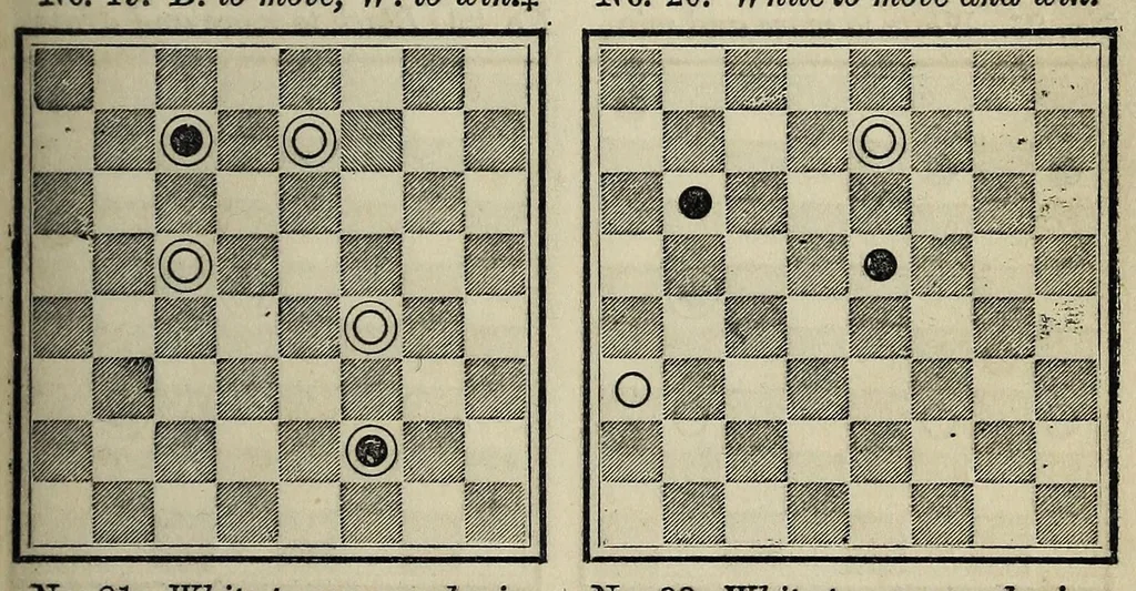 An illustration from The hand-book of games : comprising new or carefully revised treatises on whist, piquet, ecarté, lansquenet, boston, quadrille, cribbage, and other card games : faro, rouge et noir, hazard, roulette : backgammon, draughts : billiards, bagatelle, American bowls, etc. etc., 1850, leaf 485