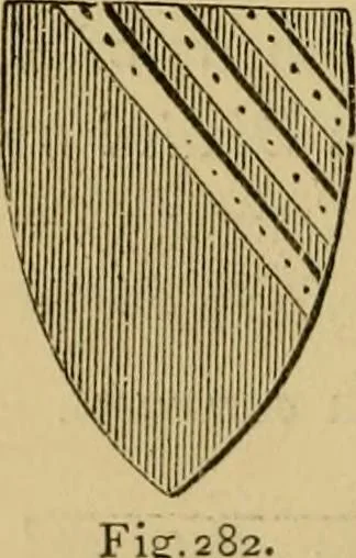An illustration from Handbook of heraldry : with instructions for tracing pedigrees and deciphering ancient mss. : rules for the appointment of liveries, &c, 1882, leaf 135