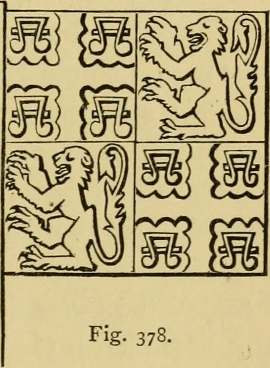 An illustration from Handbook of heraldry : with instructions for tracing pedigrees and deciphering ancient mss. : rules for the appointment of liveries, &c, 1882, leaf 278