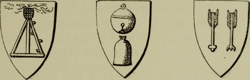 An illustration from The handbook of heraldry : with instructions for tracing pedigrees and deciphering ancient mss., also, rules for the appointment of liveries, etc. etc., 1869, leaf 110