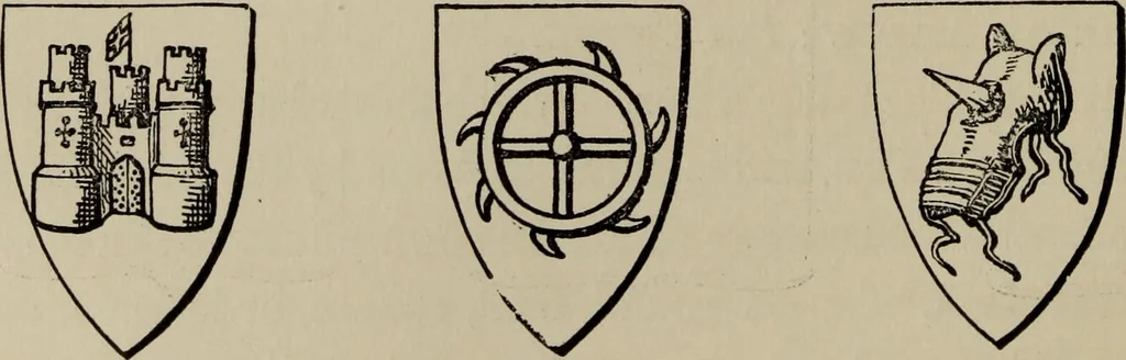 An illustration from The handbook of heraldry : with instructions for tracing pedigrees and deciphering ancient mss., also, rules for the appointment of liveries, etc. etc., 1869, leaf 111